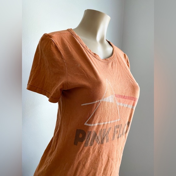 Lucky Brand x Pink Floyd Brown T-shirt Graphic Tee Music Band 70’s Triangle Beam - Picture 9 of 9